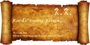Karácsony Kinga névjegykártya