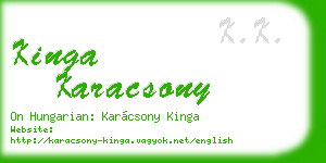 kinga karacsony business card